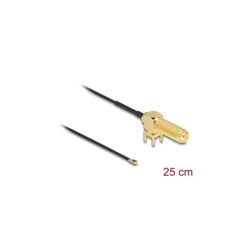 Delock RF Cable P-SMA 90° Bulkhead to I-PEX MHF | 50 Ohm 1.13
