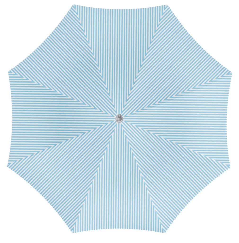 Sonnenschirm - hellblau/weis - gestreift - 180 cm - Produktbild 