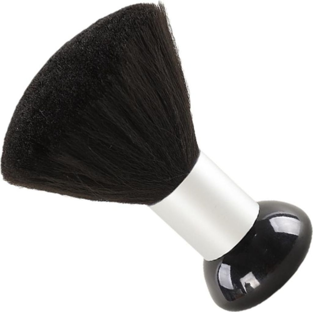 INF Halsbürste zum Haare Entfernen 2er Set synthetische Borsten PC Griff 6.7cm x 2cm x 4cm Friseurbedarf Silber