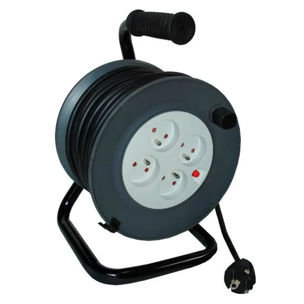 Tambour multiprise 20 mètres avec protection thermique et 4 socles 16A