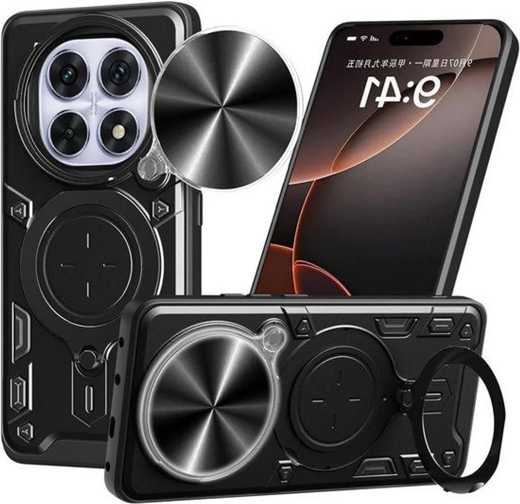 Coque antichoc ultra-fine avec anneau support et protection de caméra