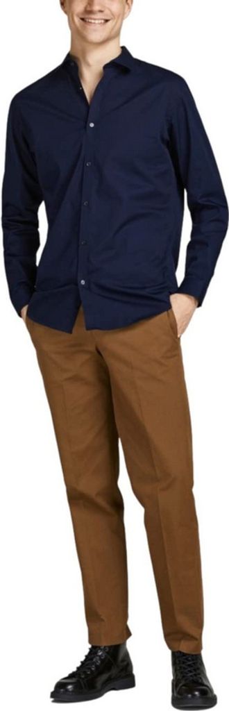 Jack & Jones Hemd CARDIFF Slimfit Langarmhemd aus Baumwolle