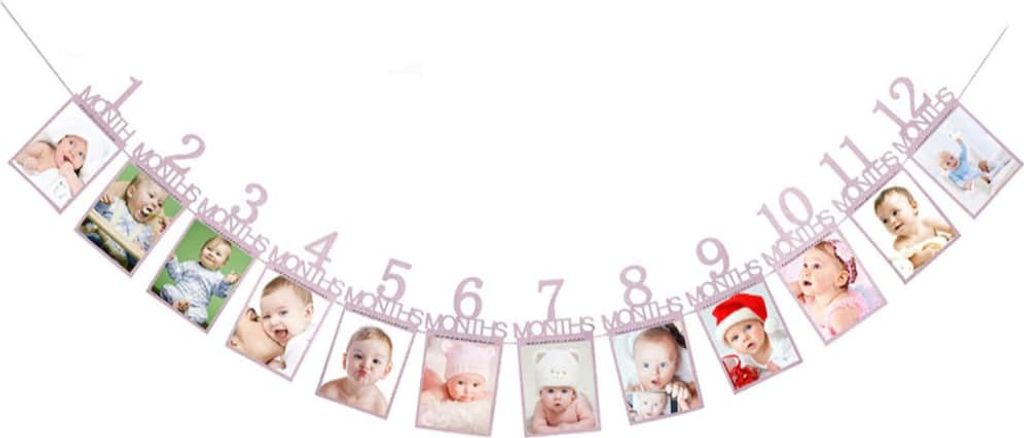Oblique Unique Baby Girlande 12 Monate Monatsgirlande Produktbild 