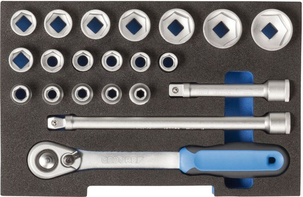 GEDORE 1100 CT1-19 Steckschlüssel-Satz 1/2" in 1/2 L-BOXX 136 Modul, 2836009