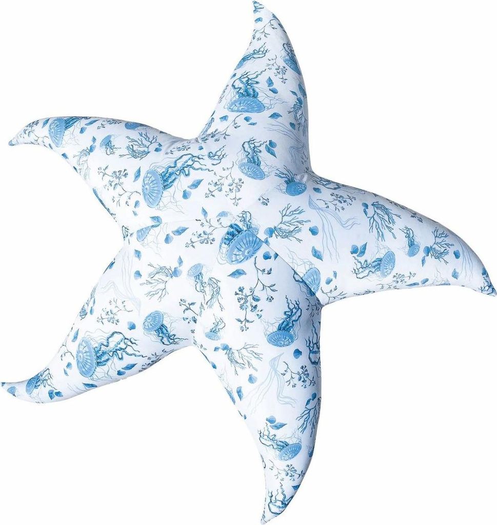 Casa Padrino Luxus Sitzsack Seestern Weiß / Blau Ø 180 - Schwimmender Sitzsack