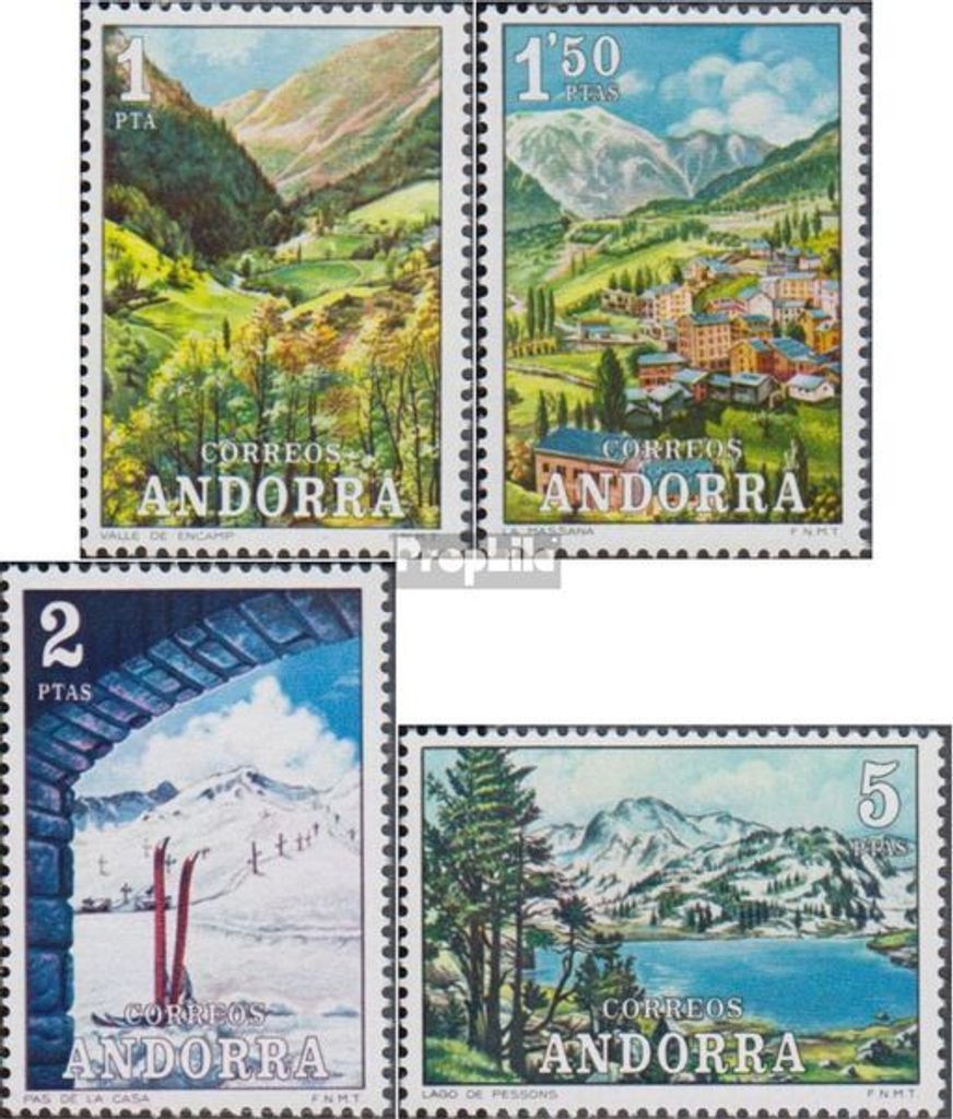 Briefmarken Andorra - Spanische Post 1972 Mi 72-75 Produktbild 