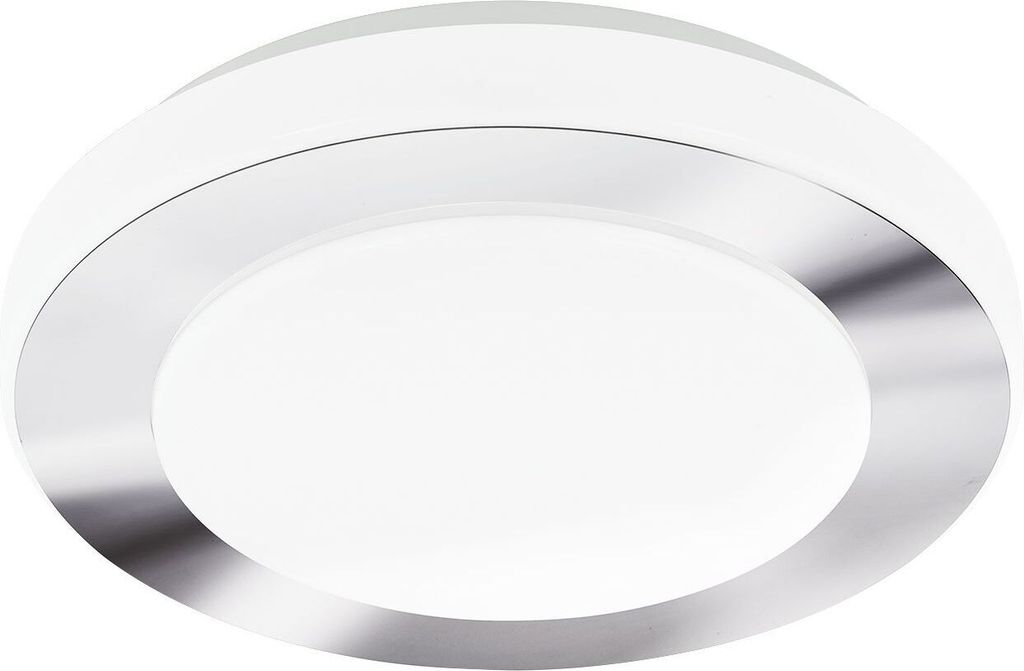 Deckenleuchte Zeitlos "Led Carpi" Weiß Chrom Kunststoff Deckenlampe Wohnzimmer Schlafzimmer Flur