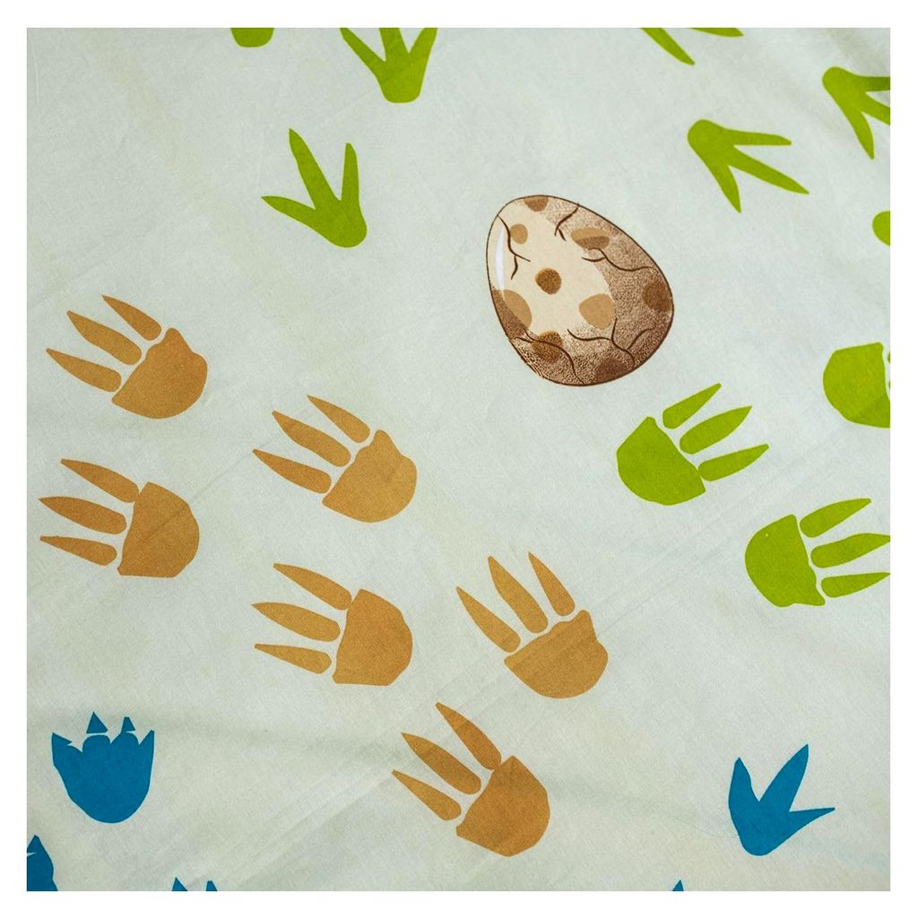 Baby Bettwäsche Dinosaurier Freunde Triceratops Brachiosaurus Pterodactylus T-Rex Stegosaurus Bettbezug 100 x 135 cm und Kissenbezug 40 x 60 cm au...