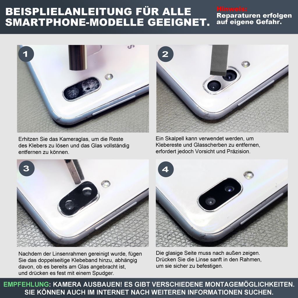 Xiaomi 9a Kamera-Glas Linse Für Xiaomi Redmi 9A - Inkl. Kleber Set