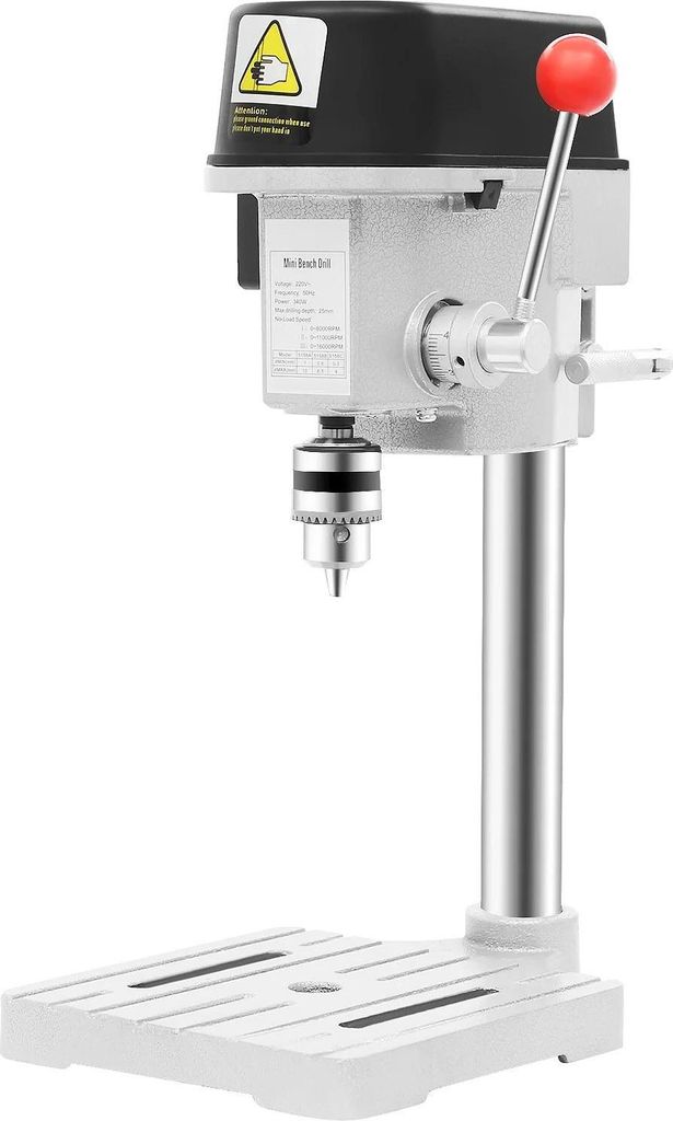 Tischbohrmaschine - Bohrpresse - 340 W - 0–16000 U/min, 3 Stufen - Bohrtiefe 25 mm - Bohrfutter 1–10 mm - Für Holz & Metall - 220 V EU-Stecker...