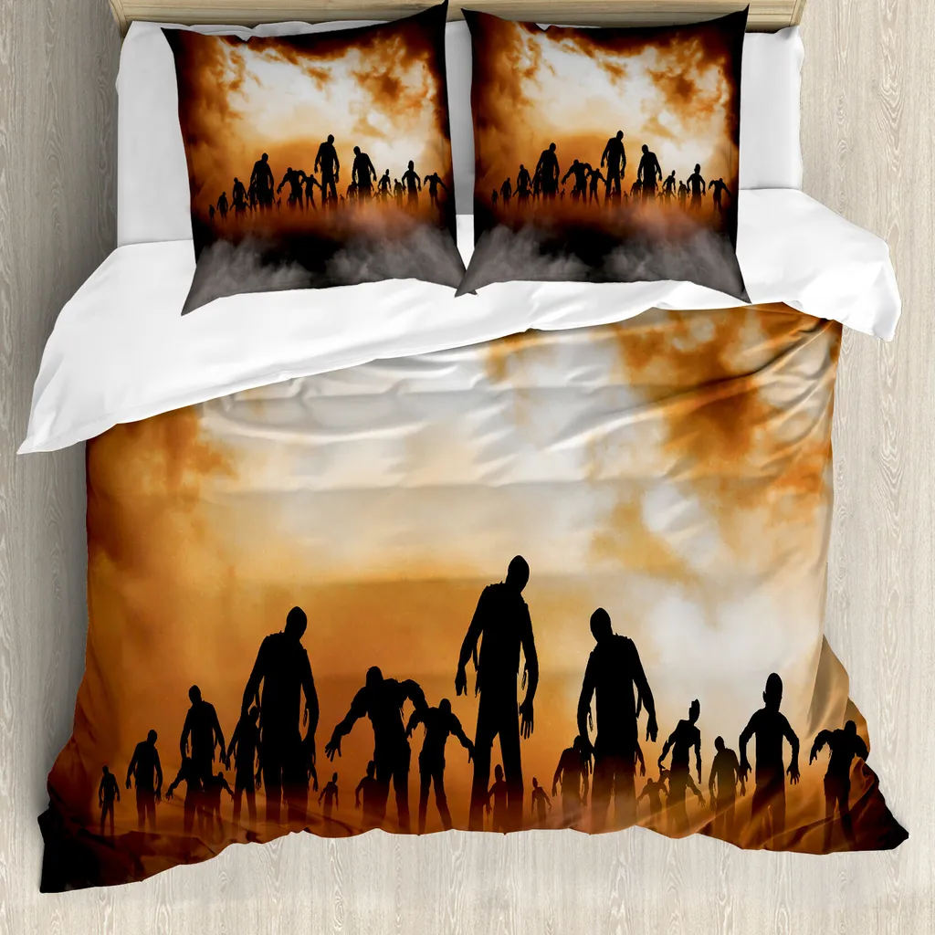 Parure Copripiumino Zombie Halloween ABAKUHAUS Microfibra Premium