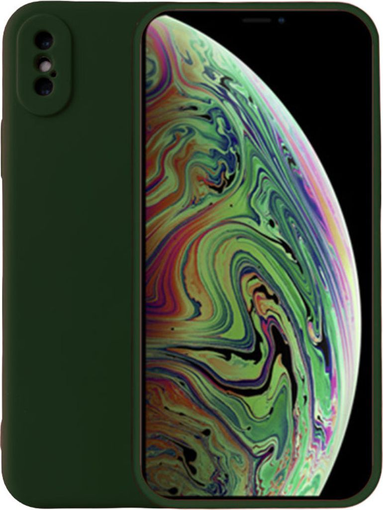Handyhülle für iPhone Xs Max Silikonhülle - Backcover Siliconen Case - Dunkelgrün