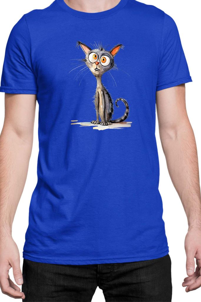 Herren T-Shirt Funny Cats Breeds Oriental Shorthair Cat, Man XL / Blau