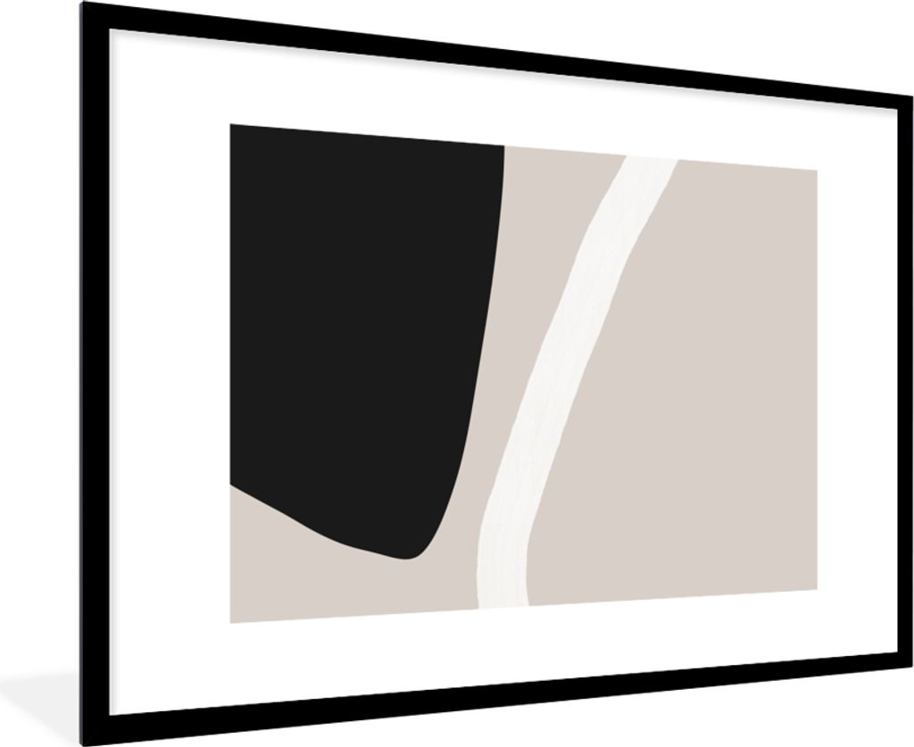 MuchoWow Gerahmtes Poster Pastell - Minimalismus - Formen 90x60 cm - Poster mit Schwarzem Bilderrahmen Wandposter Rahmen Foto Bilder - Wanddekora...
