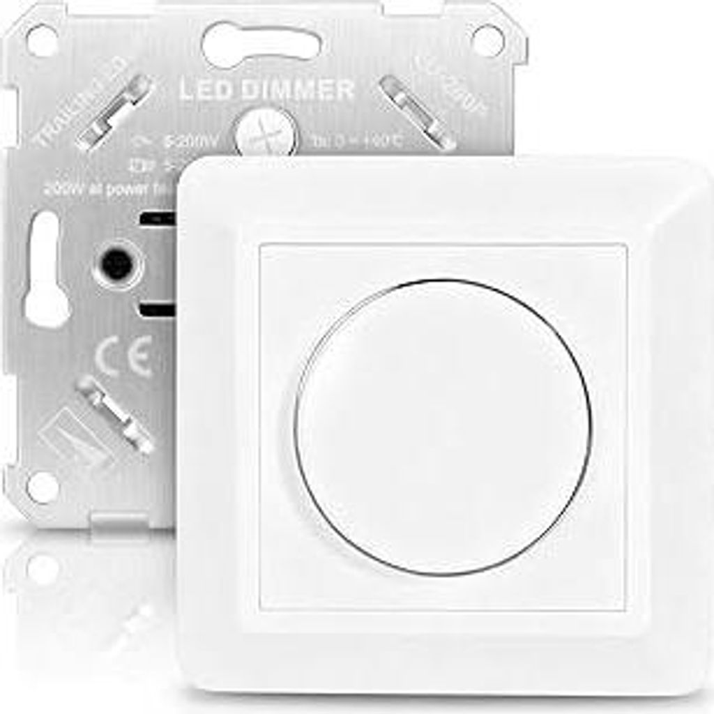 Dimmer Schalter 220-240V Dimmer für Led Lampen 5-200W,Schalter mit Phasenabschnitt,Push-On/Off Rotary Phasenabschnittsdimmer für dimmbare LED Lam...