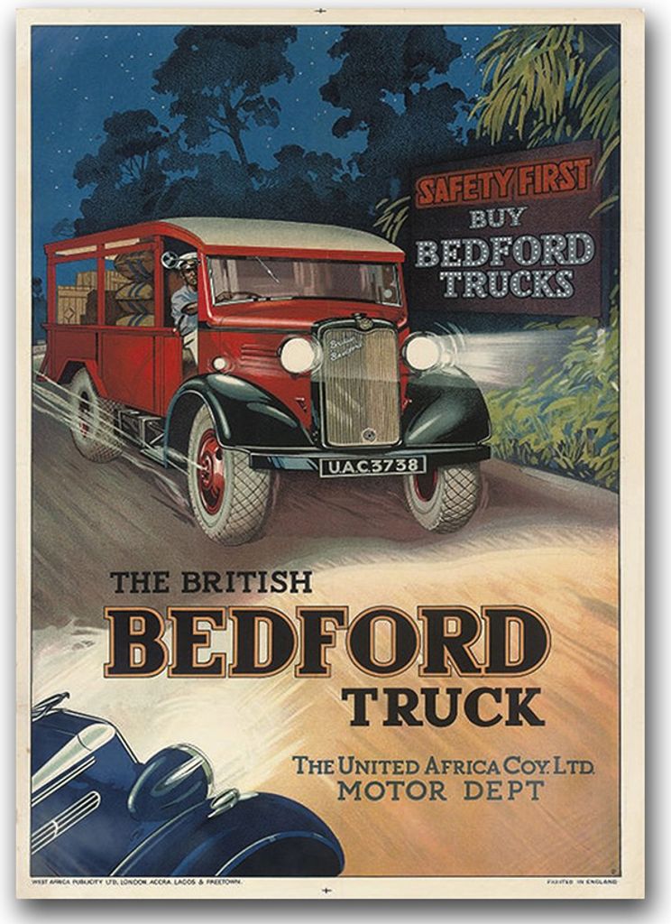 Poster - Canvas - Leinwand - 59,4 cm x 84,1 cm - Fotoposter - Leinwandkunst - Britische Bedford LKW