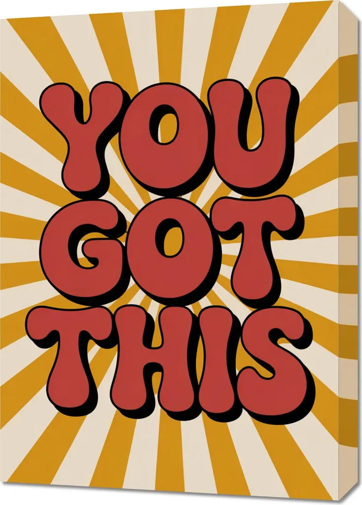 Tableau 50x70 cm You Got This - Affiche Motivation Vintage Rétro Chic