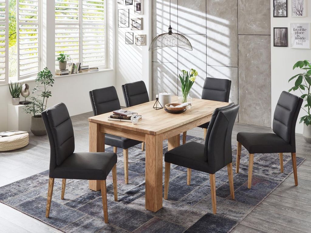 RELITA - Esstisch Rolf 160 x 90 Wild Eiche massiv geölt Produktbild 4