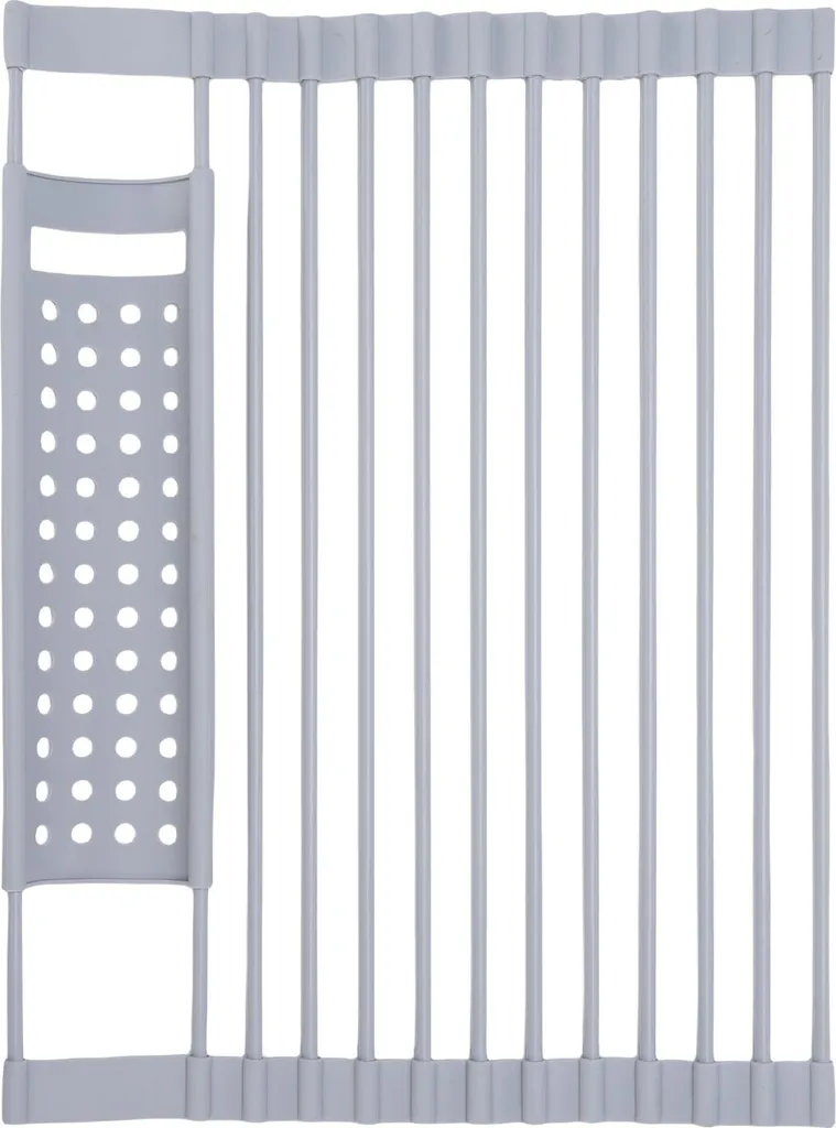 Scolapiatti Arrotolabile in Acciaio Inox e Silicone - Salvaspazio Cucina