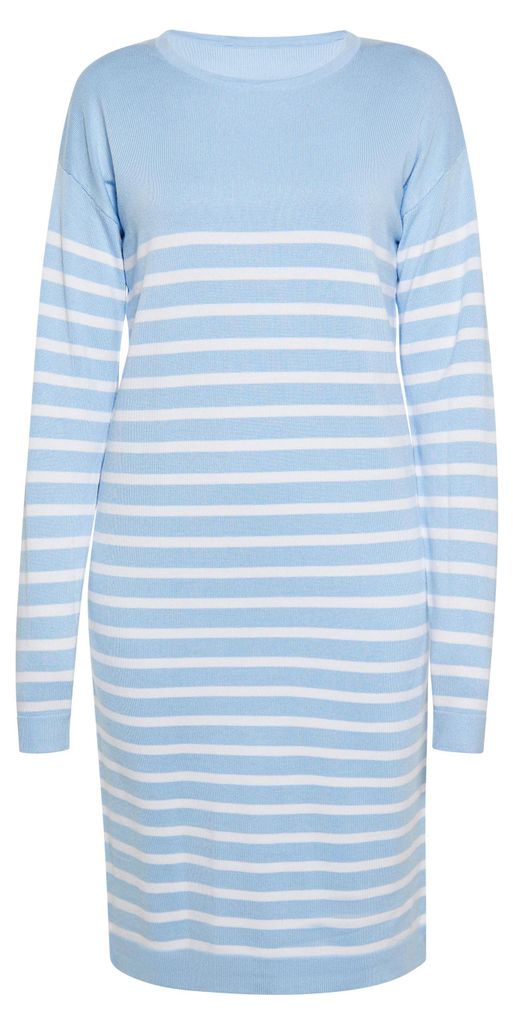 Kawai Damen Kleid - hellblau-weiß, XL