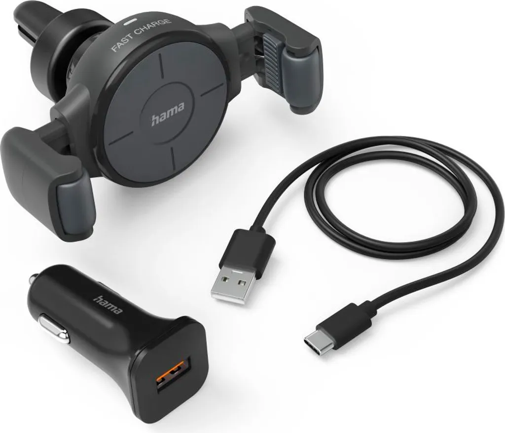 Chargeur induction Hama FC10 Flex-Set avec fixation allume-cigare