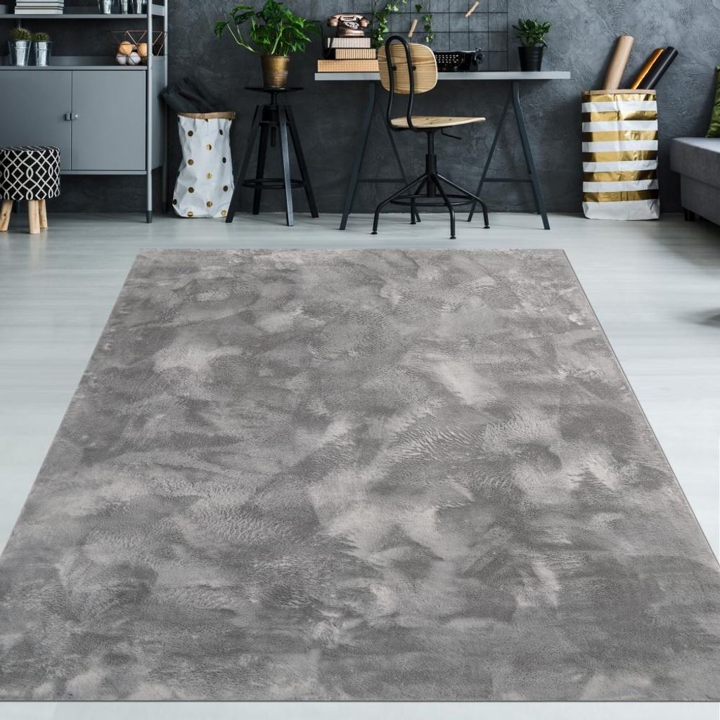 Teppich anthrazit weich pflegeleicht saugrobotergeeignet für Wohnbereiche Größe - 160 x 230 cm