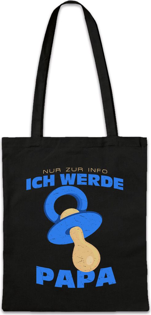 Urban Backwoods Nur Zur Info ich Werde Papa, Stofftasche, Farbe: Schwarz