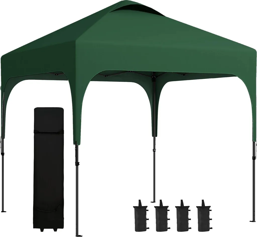 Tente de réception pliable 2,5x2,5 m idéale pour repas et buffets extérieurs