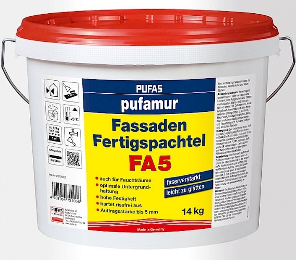Pufas pufamur Fassaden-Fertigspachtel FA5 14kg 072105000 Produktbild 