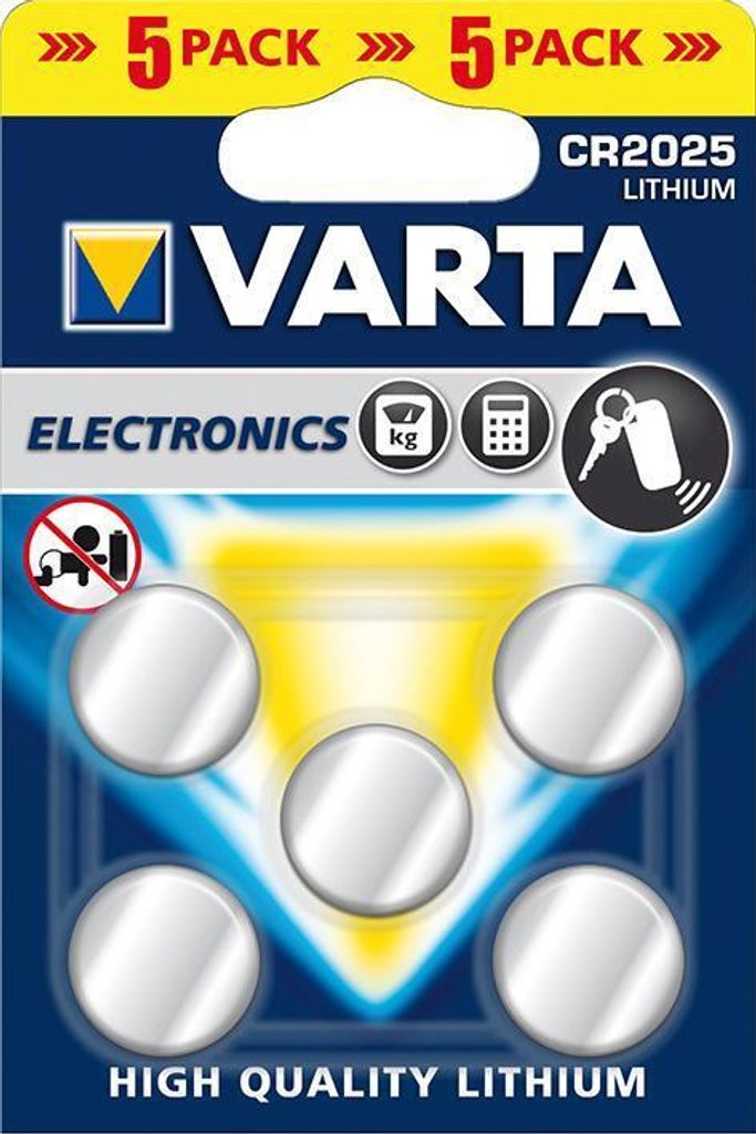 Batt.ELECTRO.CR2025 Blistr 5 ks VARTA Obrázek produktu 