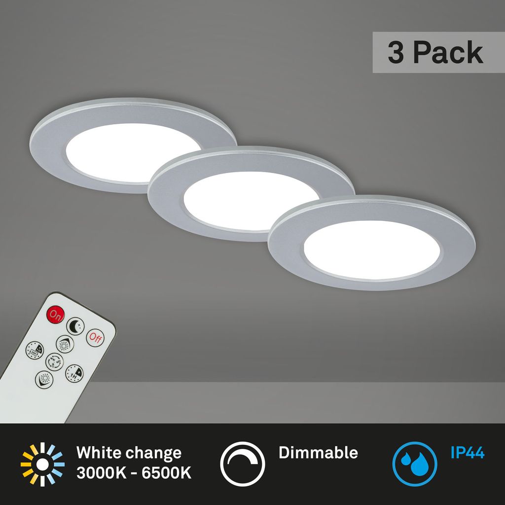 Plafonnier LED 3 Spots Orientables B.K.Licht - Salle De Bain IP44 - Lumière Chaude 3000K - Chrome