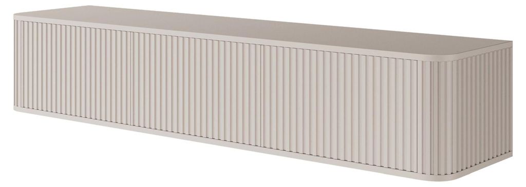 Selsey Ovarlo - TV-Hängeboard, Greige mit geriffelten Produktbild 