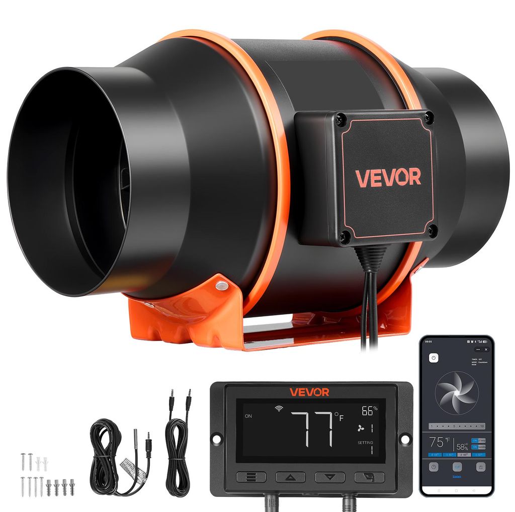 VEVOR 152,4 mm regulovateľný potrubný ventilátor, 683 m³/h, Obrázok produktu 