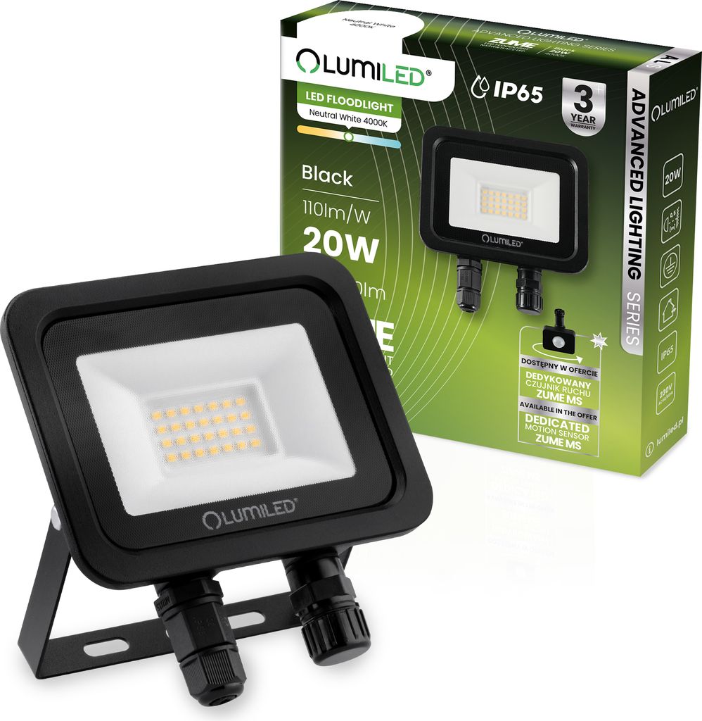 LUMILED LED reflektor 20W super jasný venkovní reflektor Obrázek produktu 