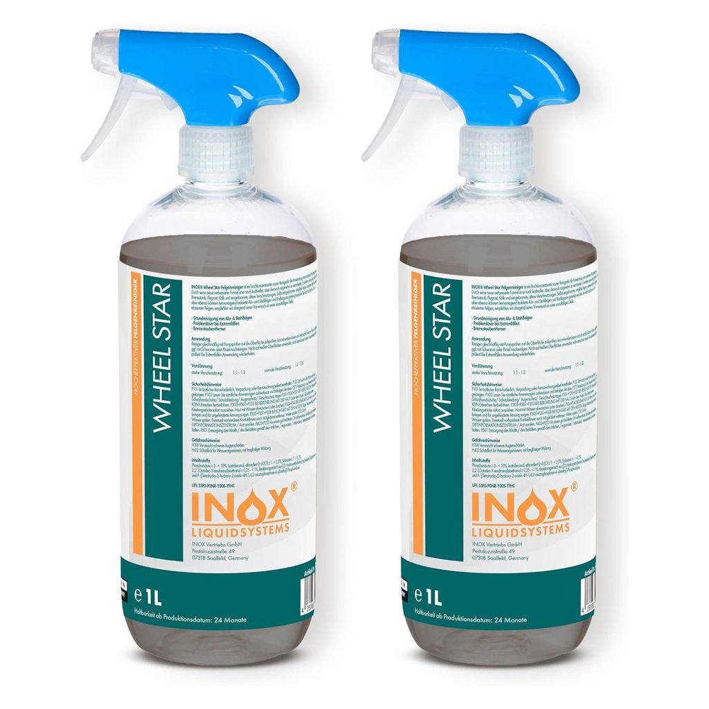 INOX 2x1L Felgenreiniger - Hocheffektiver Reiniger für Stahl-, Chrom- & Alufelgen