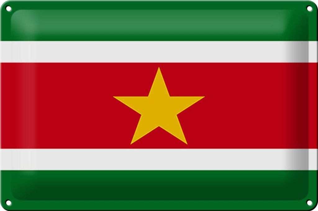 Blechschild Flagge Suriname 30x20cm Flag of Suriname Produktbild 