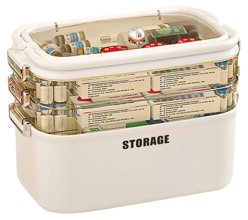 Boîte de rangement pour soins médicaux et kit de secours pour la famille