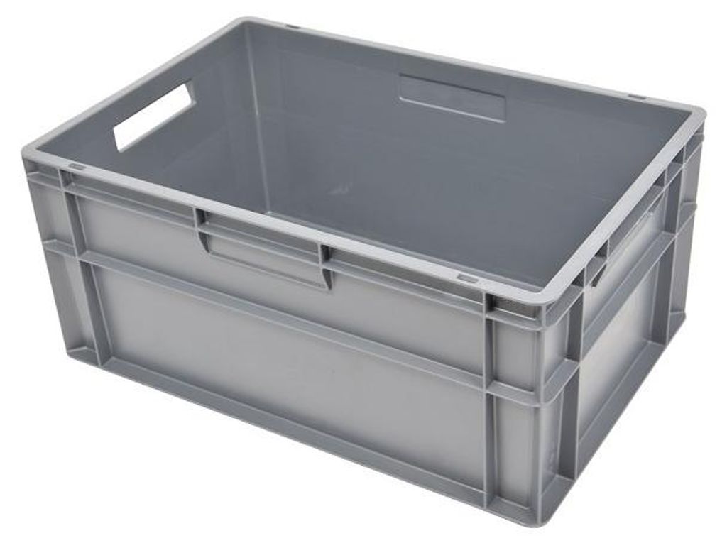 Geradwandiger Behälter Euronorm 600 x 400 x 270 mm – 52 l – grau Grau 400 mm x 600 mm x 270 mm - Grau - Polypropylene (PP) - E6427 - 5120 - PP57