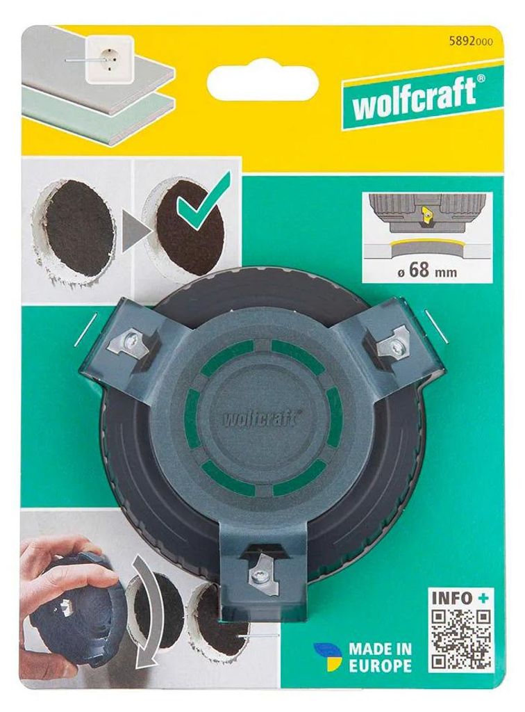 Lochrandsenker für Gipskarton Wolfcraft Ø 68 mm Produktbild 