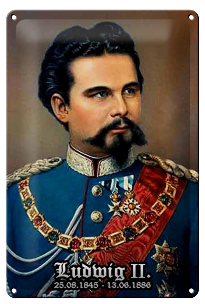 Blechschild Portrait 20x30cm Nostalgie König Ludwig II