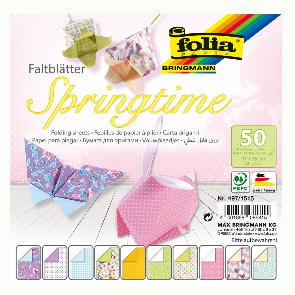 Faltblätter Springtime 15x15cm 50Blatt 80g/m² Produktbild 
