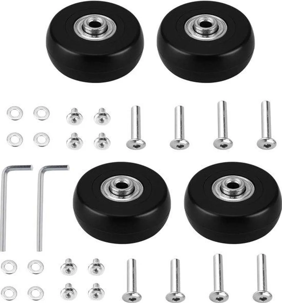 Roues de rechange pour valises en caoutchouc 50mm x 18mm - Lot de 4