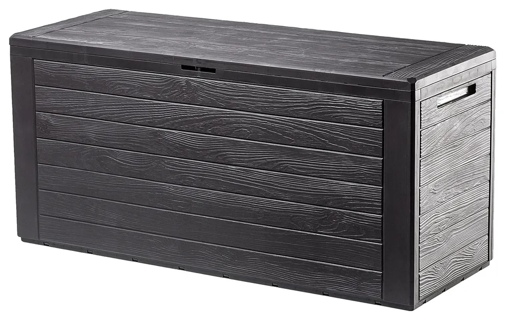 Coffre de jardin 280L en plastique anthracite résistant aux UV et pluie