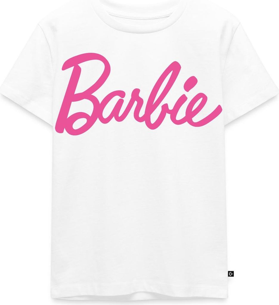 Spreadshirt Barbie Klassisches Logo Kinder Premium T-Shirt, 110/116 (4 Jahre), Weiß