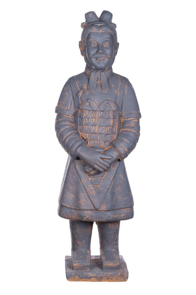 Riesige XXL SY-233140 grau schwere Statue Terrakotta Krieger chinesisch 102cm