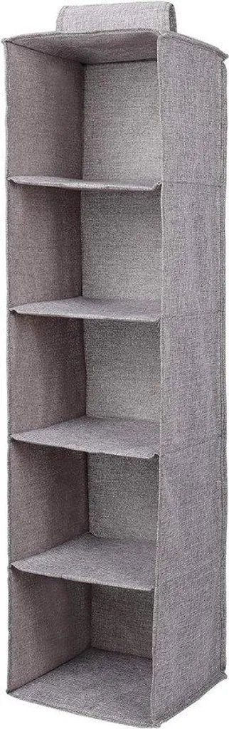 Organiseur à suspendre à 5 niveaux gris simple pour dressing et placard