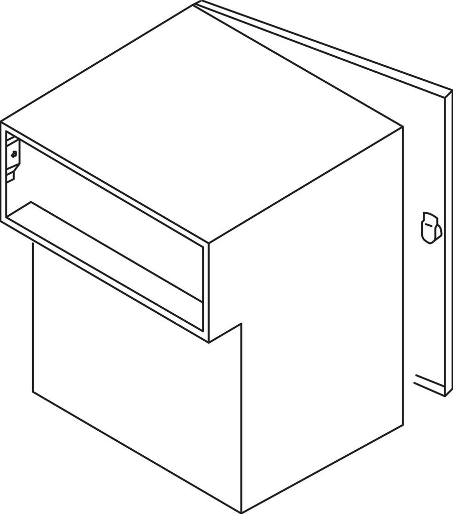 RENZ Durchwurfbriefkasten gerade,300x330x205 mm,Mauerstärke 225mm,Stahl verzinkt