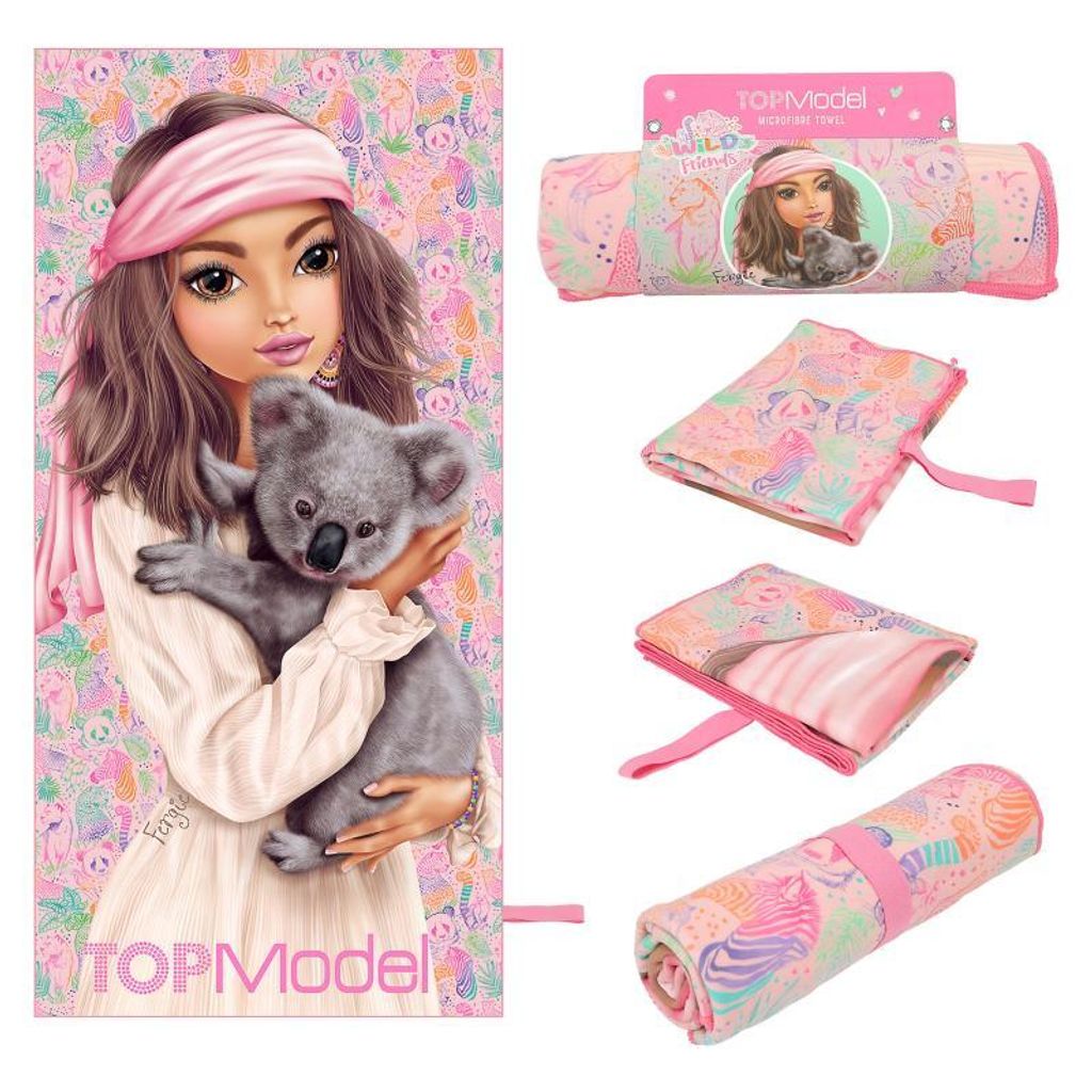 DEPESCHE TOPModel Mikrofaser Handtuch mit Gummiband rosa Produktbild 