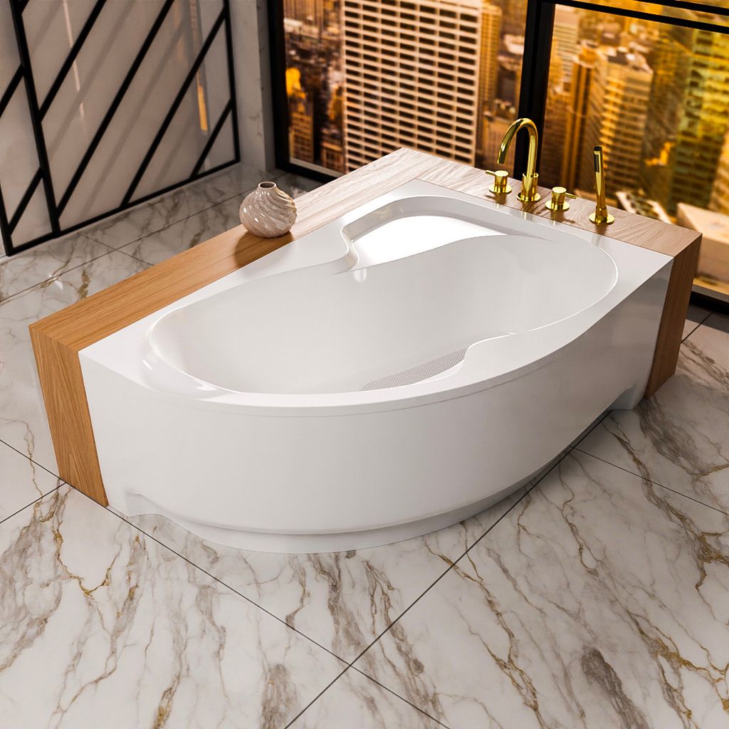 ECOLAM Baignoire d'angle Wela 170x100 cm droite + tablier Image du produit 