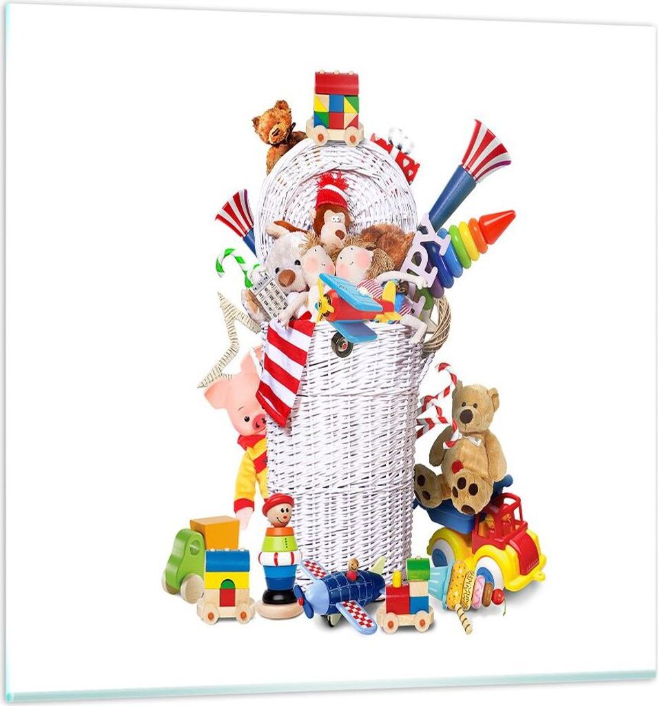Bilder auf glas - Spielzeug Kinder Spaß Freunde - 60x60cm - Glasbilder - Wandbilder - Kunstdruck - zum Aufhängen bereit - Wanddekoration aus Glas...
